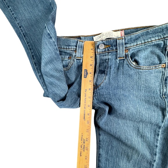 Kids Levi's Low Slouch Boot Cut Jeans Blue Denim Size 5 JR M - Picture 7 of 11